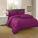 Bedding set - Jacquard Satin Stripe Dark Red Six-Piece Set